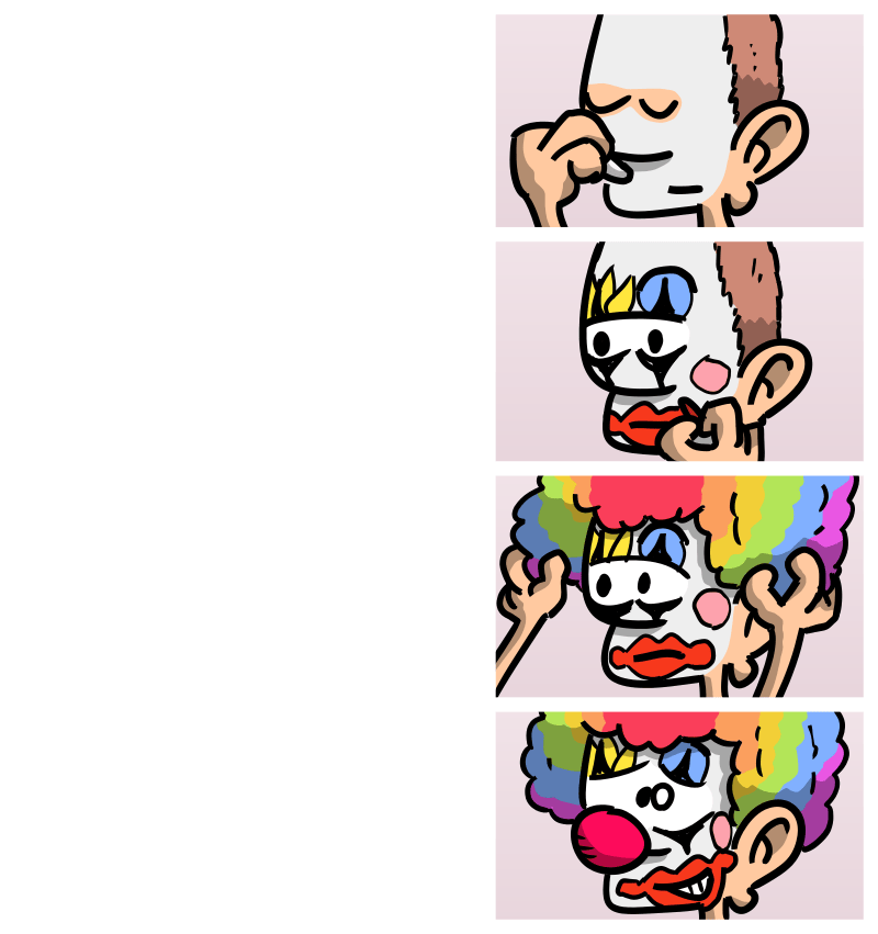 Clown qui se maquille