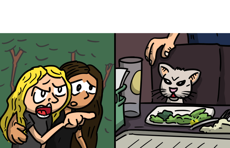 Une femme crie sur un chat